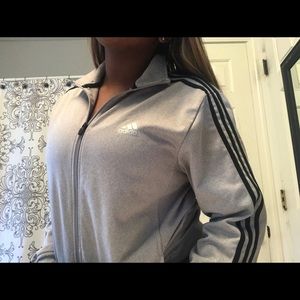 Grey Adidas Tracksuit Jacket top